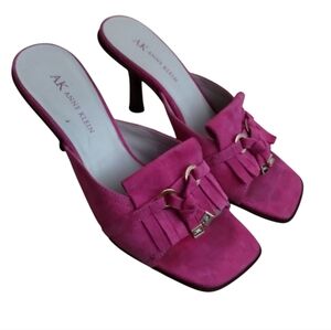 Anne Klein Fuchsia Heeled Mules
